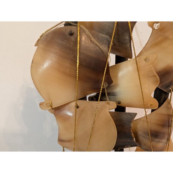 Handcrafted Horn Sailing Ship Decor - 12" Tall - Unique Nautical Figurine - Picture 5 of 6